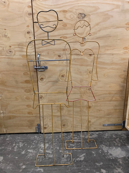 pair of metal sculptures