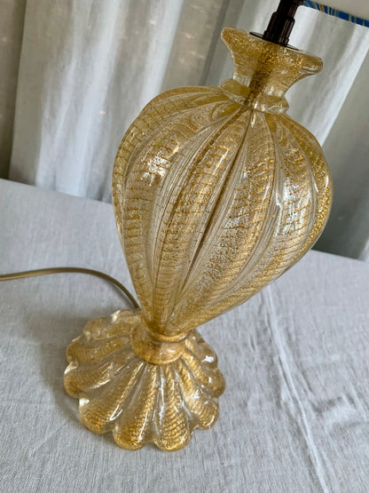 Barovier & Toso - Murano 1950s Gold Dust Glass Table Lamp
