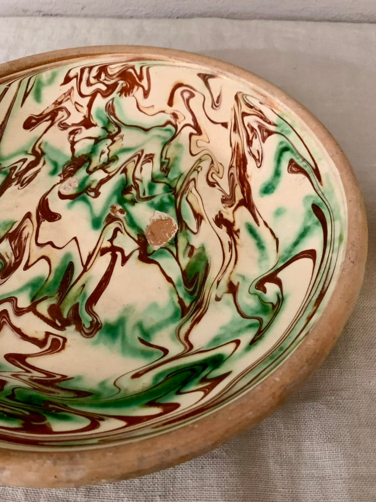 Clay Dish with Dripping Glaze