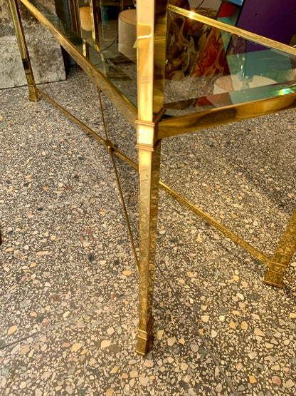Hollywood Regency La Barge Style Brass Console