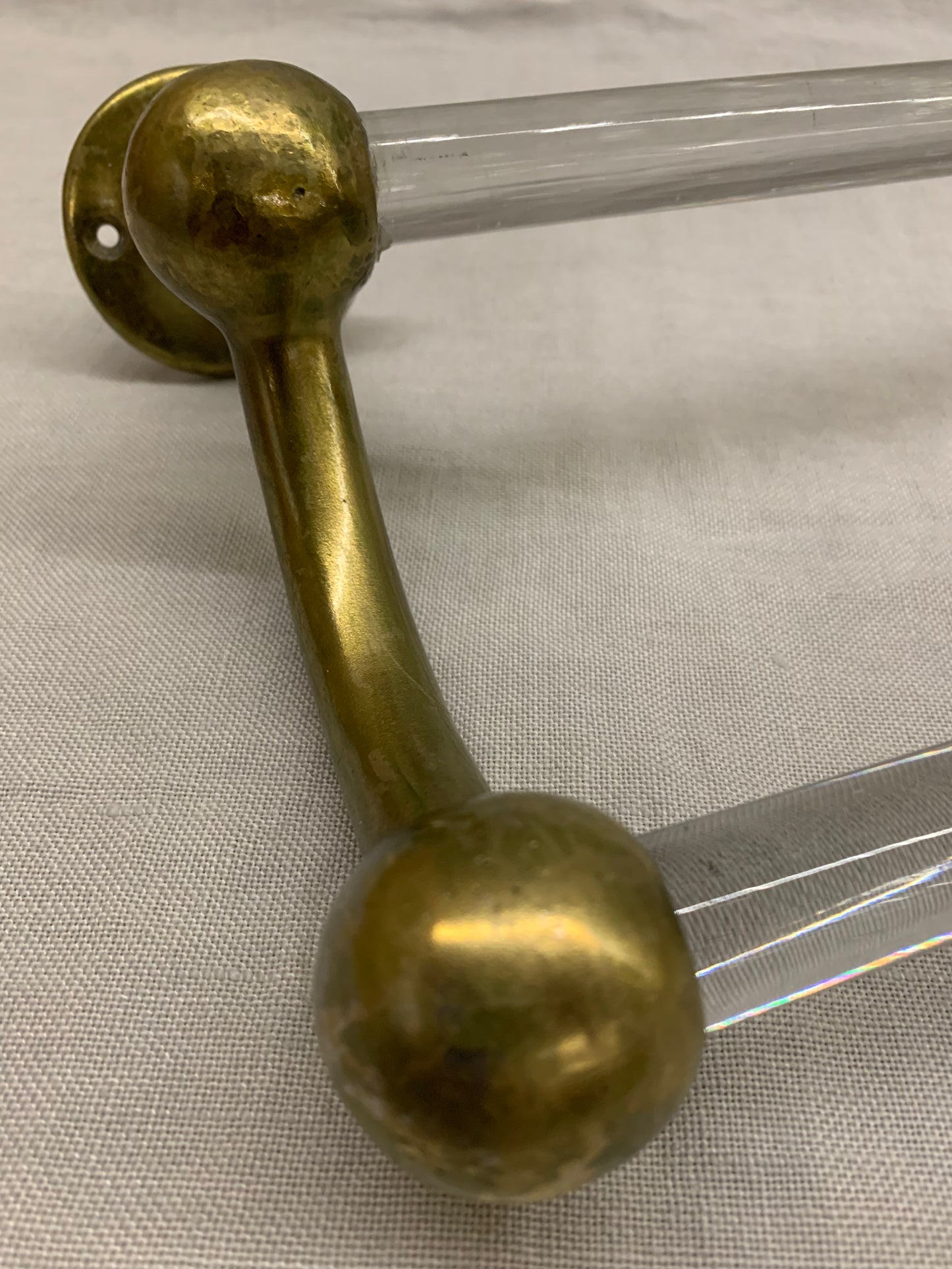 Glass/Brass Wall Towel Rack