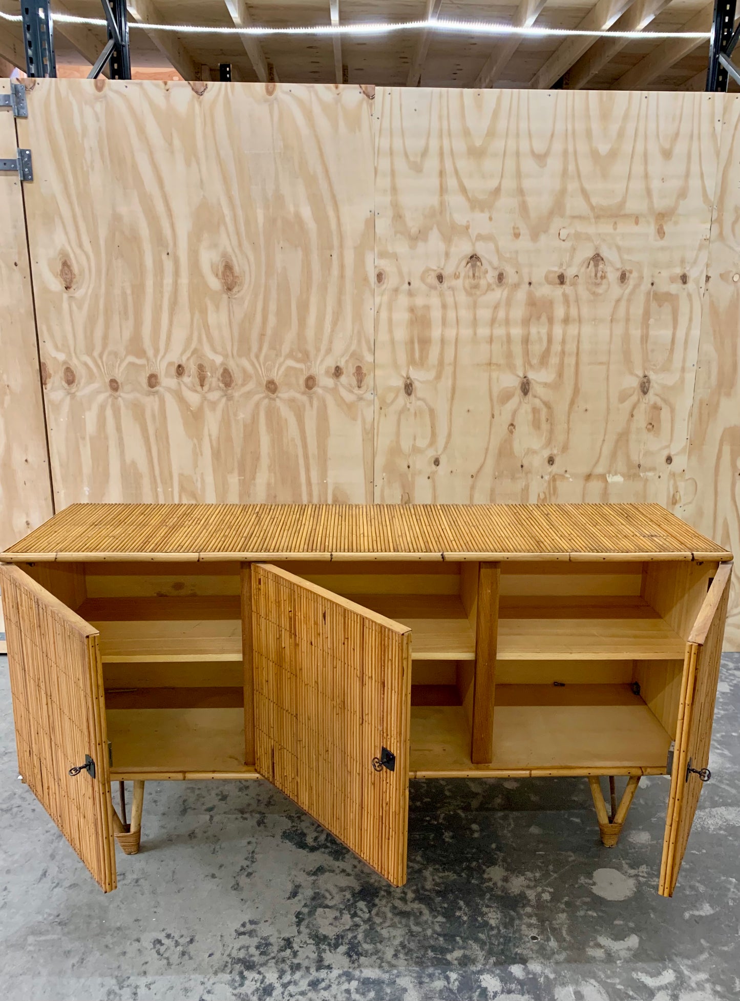 Vintage Bamboo Credenza