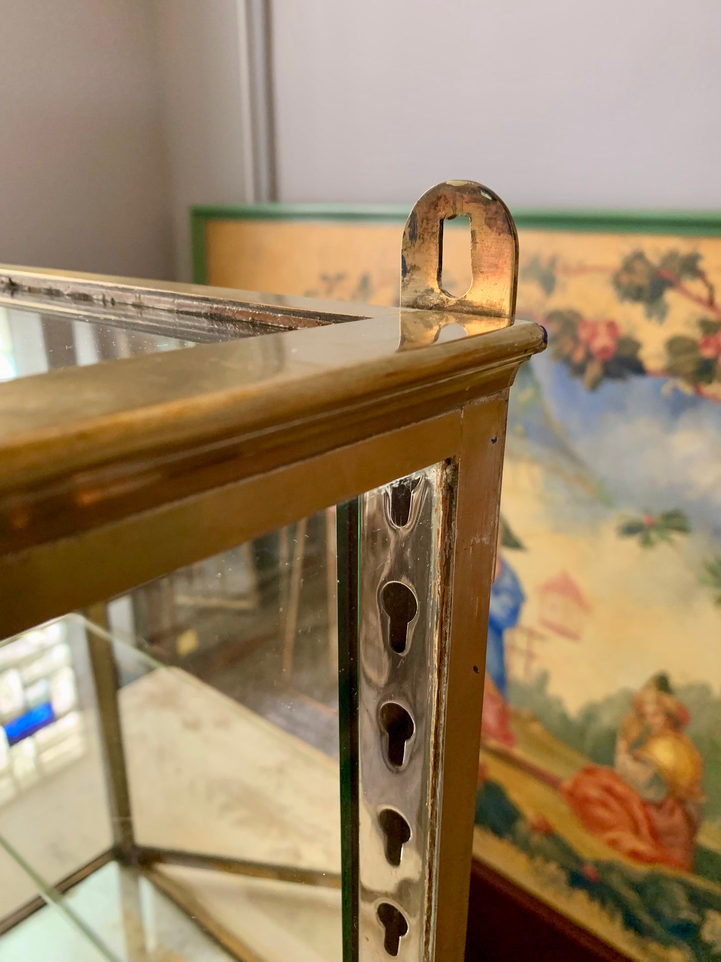 Brass Wall Display Cabinet