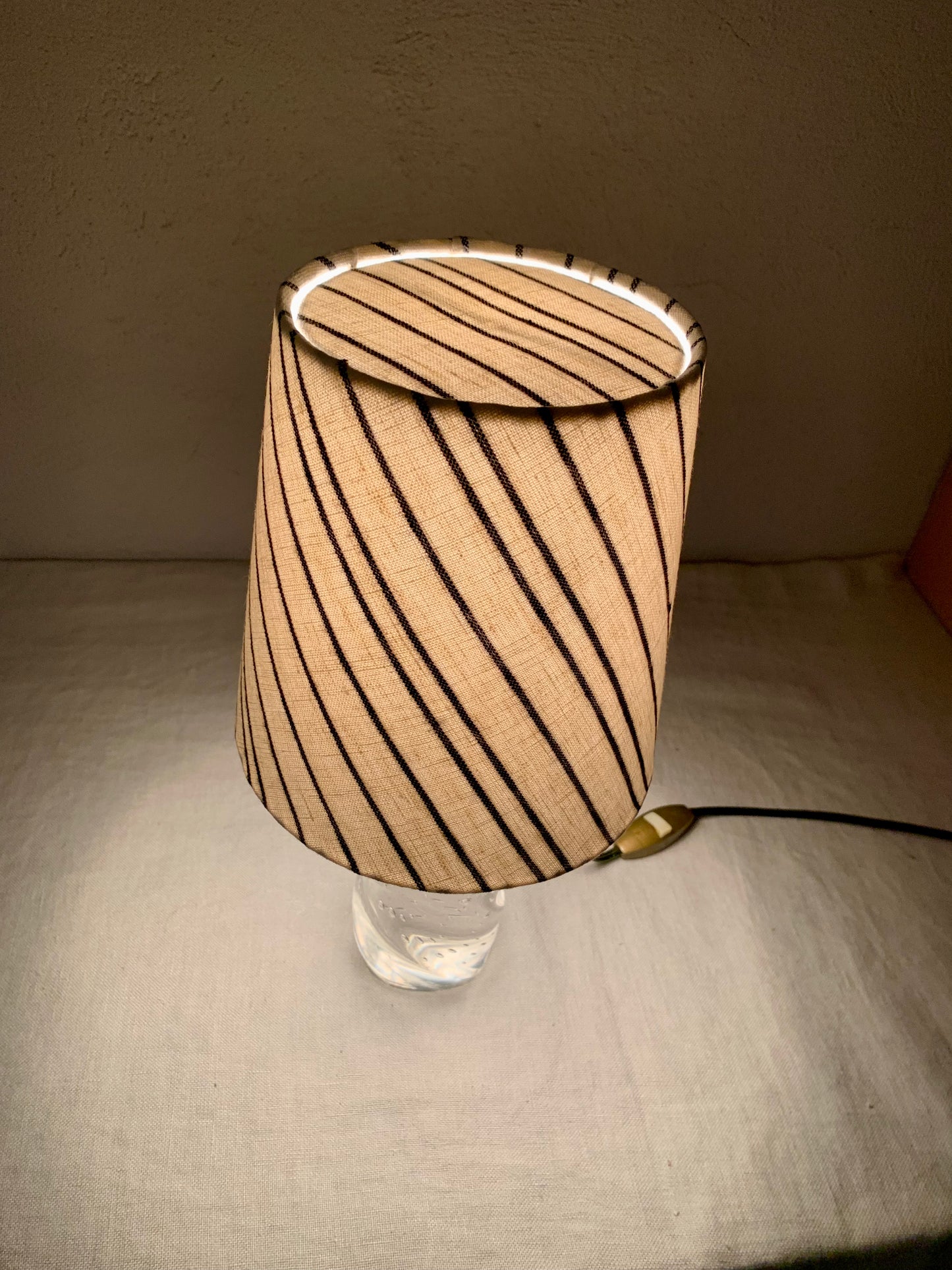 French 1950's Glass Table Lamp