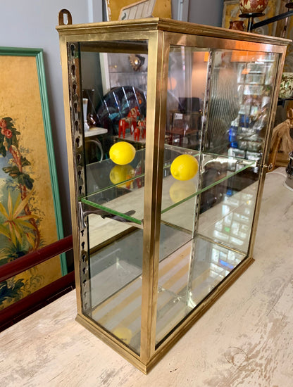 Brass Wall Display Cabinet