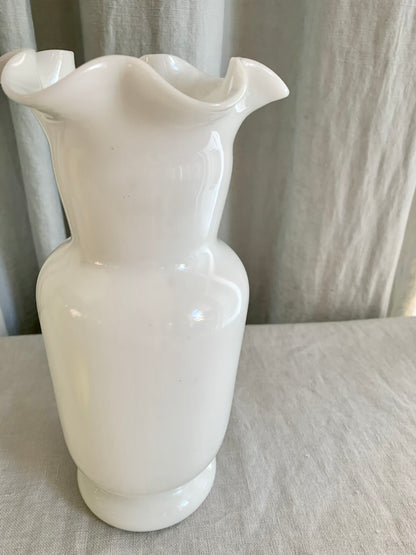 White Opal Glass Vase