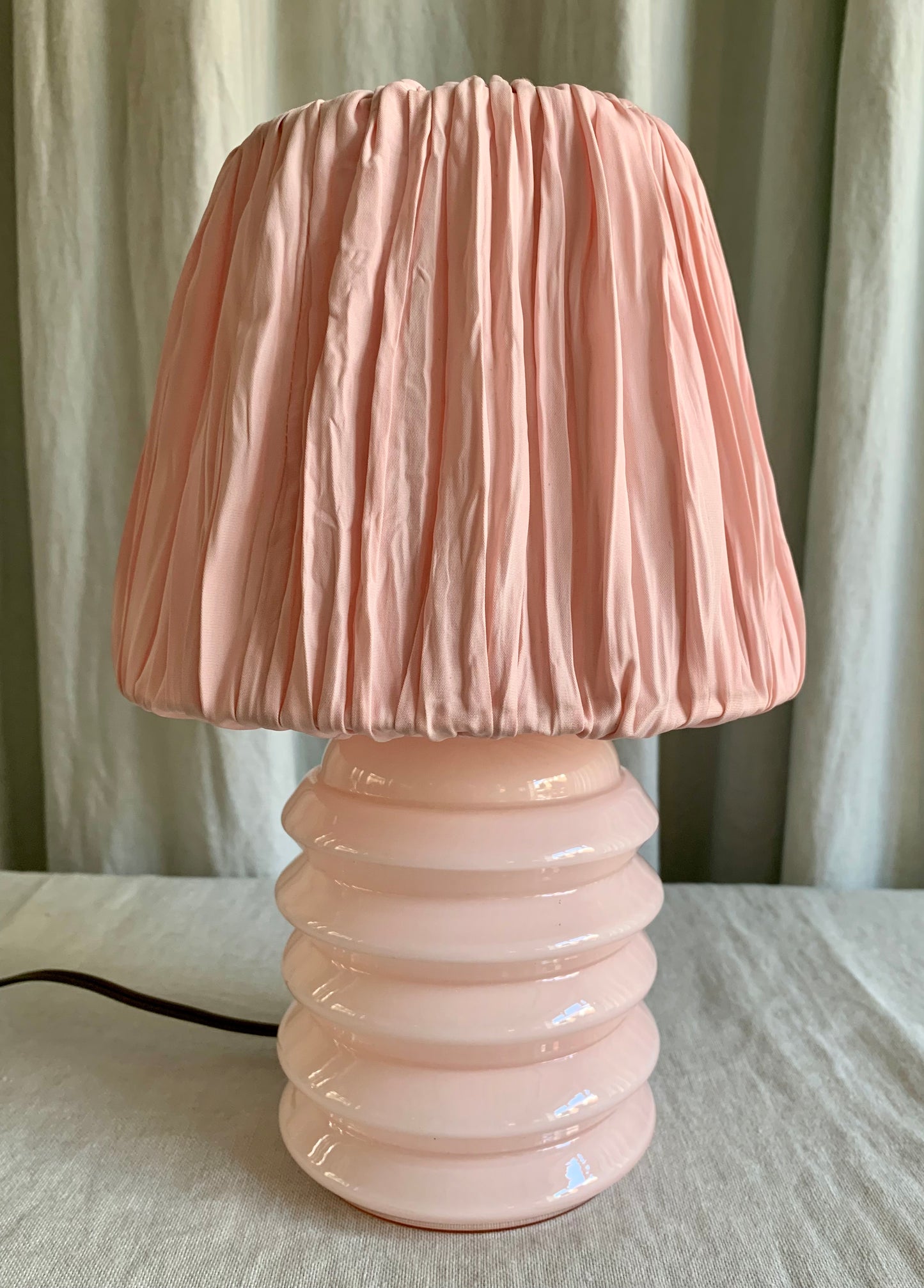 Pink Glass Table Lamp