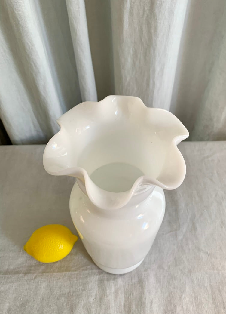 White Opal Glass Vase