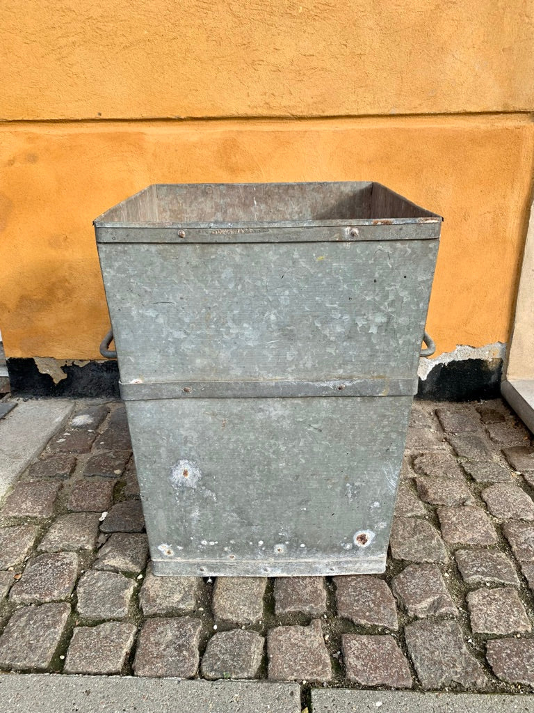 Vintage Copenhagen Zinc Garbage Can