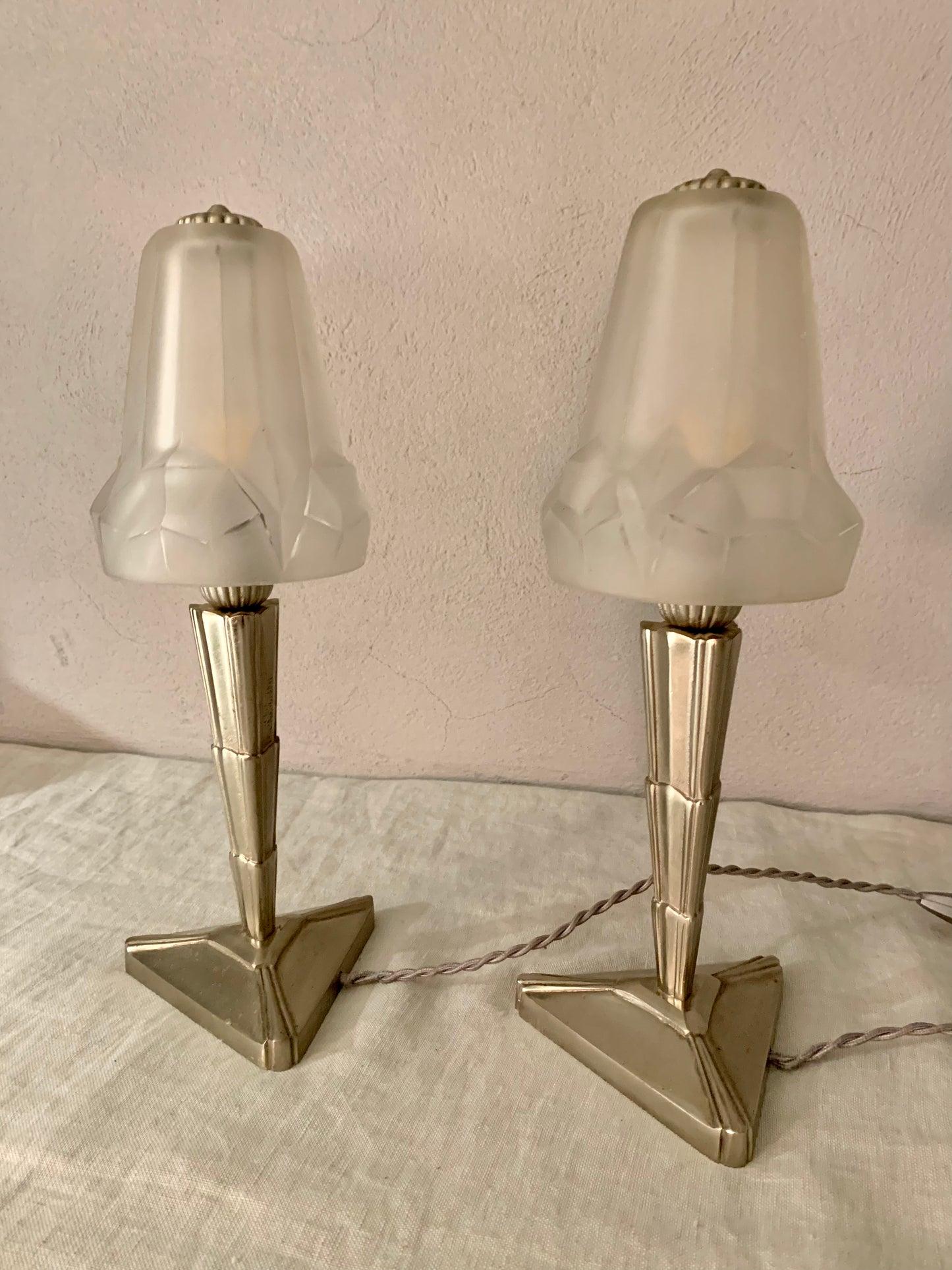 Pair of French Art Deco Bed Table Lamps
