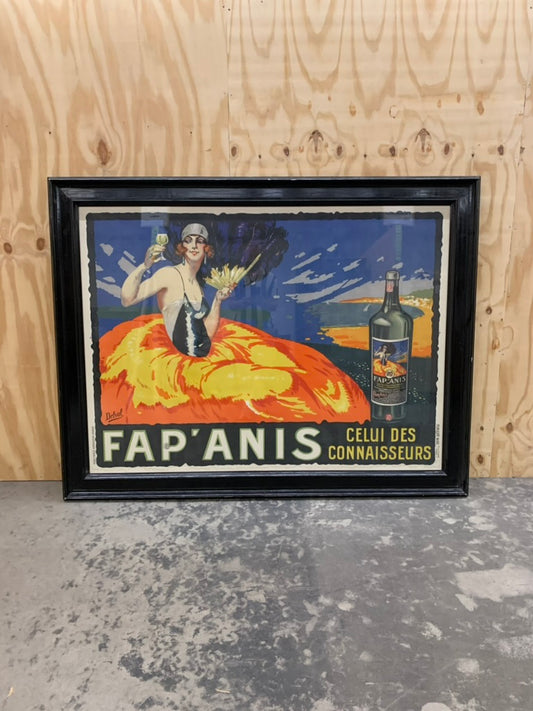 Large Antique French Commercial Poster - Framed