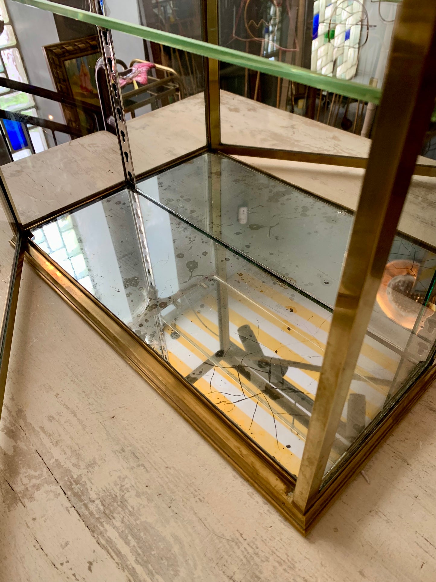 Brass Wall Display Cabinet