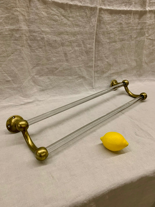 Glass/Brass Wall Towel Rack