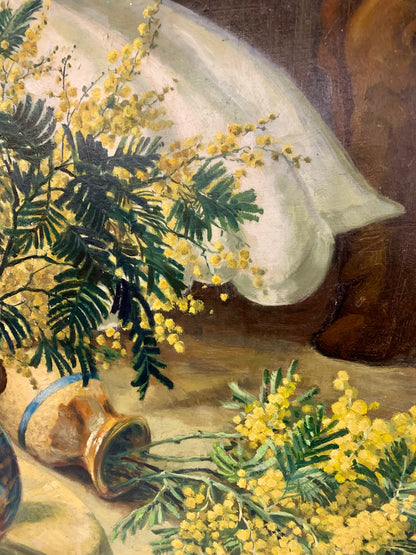 Vintage Mimosa Painting