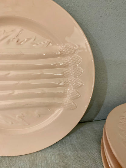 Pink Earthenware Asparagus Plate