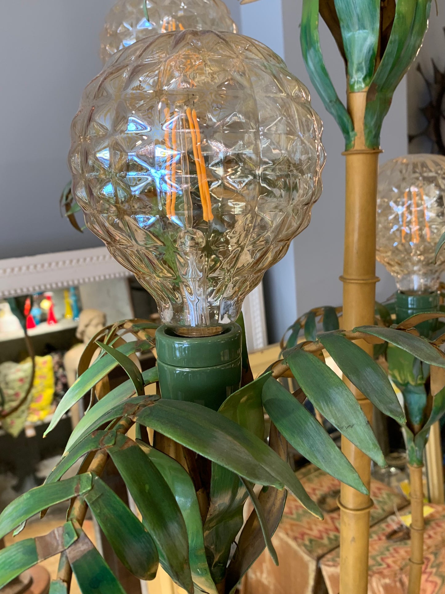 French Vintage Palm Floor Lamp