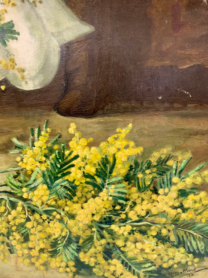 Vintage Mimosa Painting