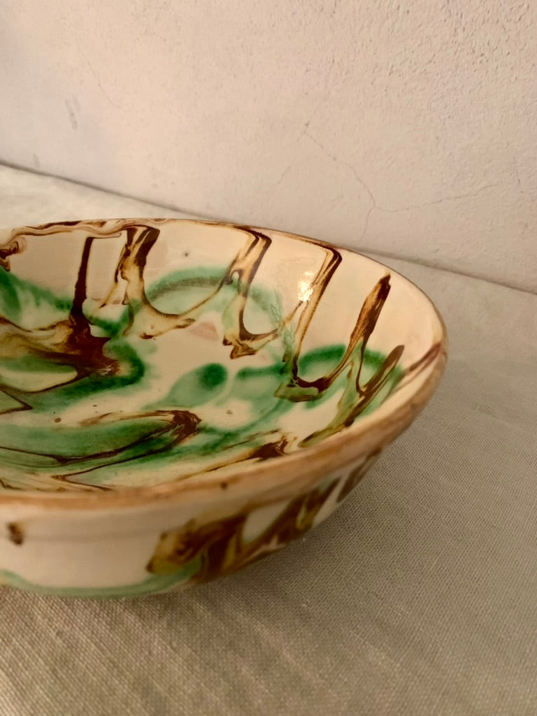 Clay Bowl with Dripping Glaze