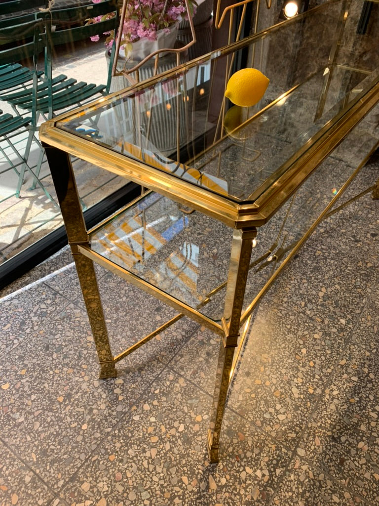 Hollywood Regency La Barge Style Brass Console