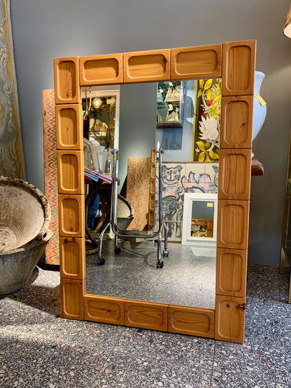 Vintage Pine Wood Mirror