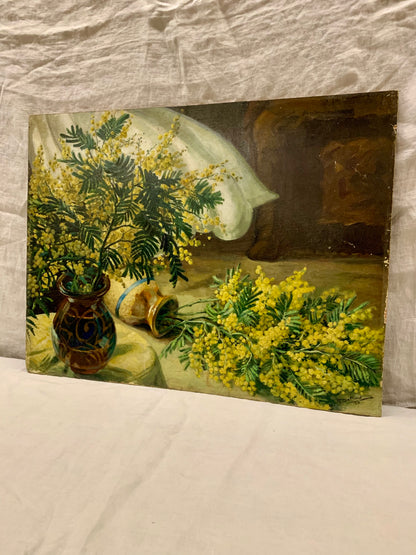 Vintage Mimosa Painting