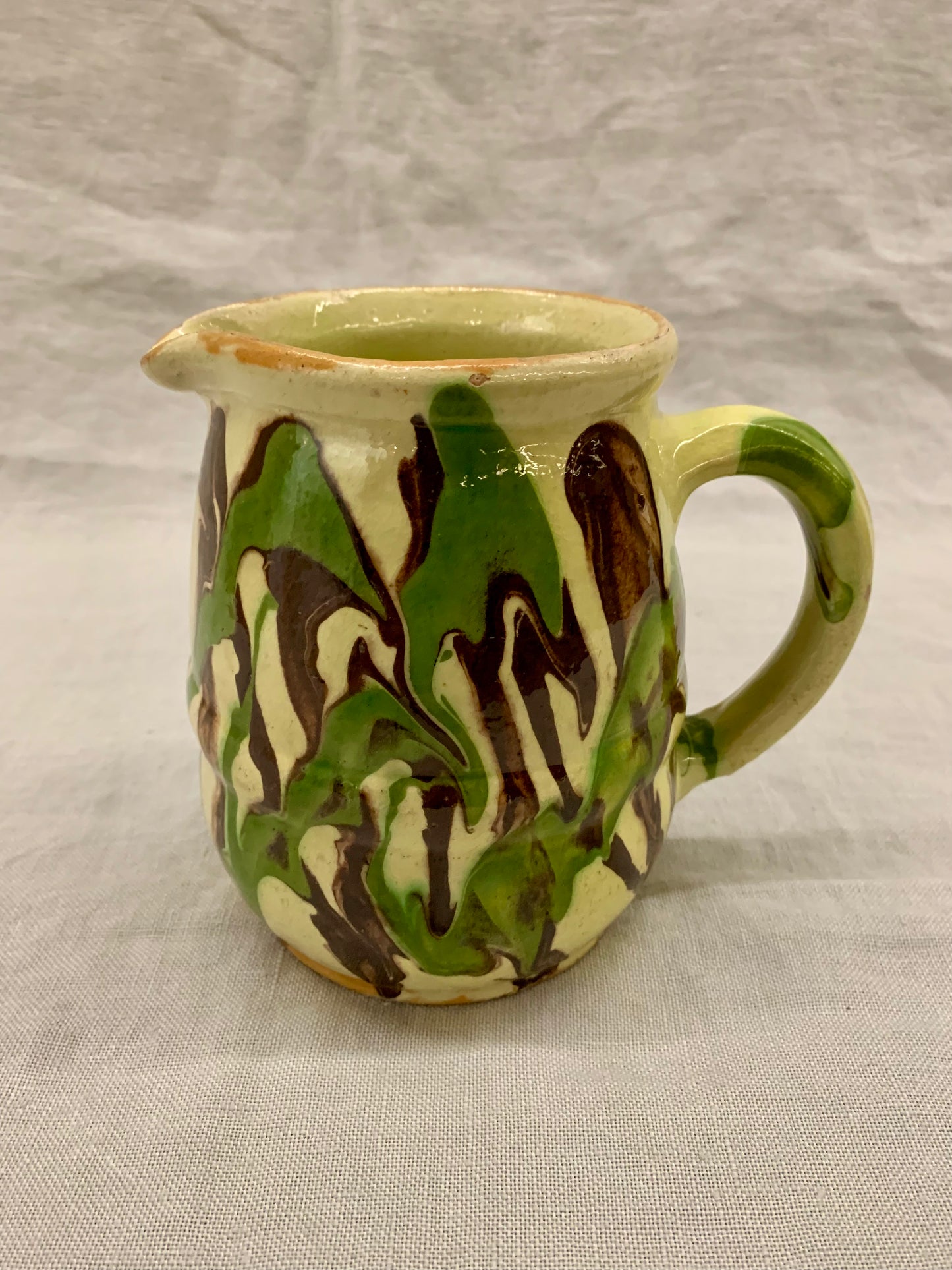 Vintage Glazed Clay Pitcher