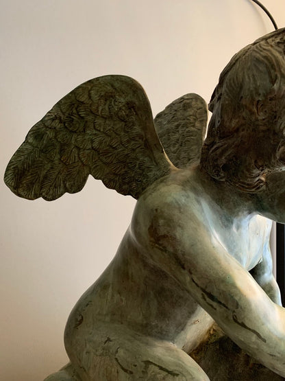 Vintage Bronze Garden Ornament/Fountain - Cherub on a Toad