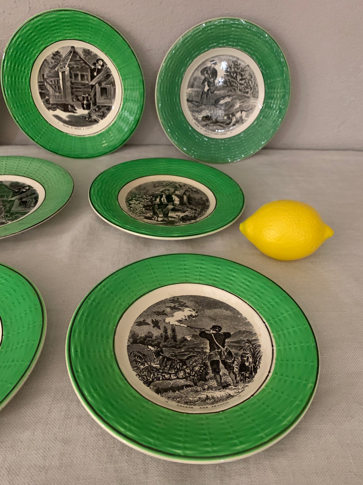 French Plates with "Hunting" motives