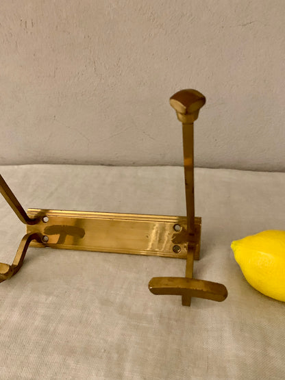 Vintage Brass Coat Rack - 2 Hooks
