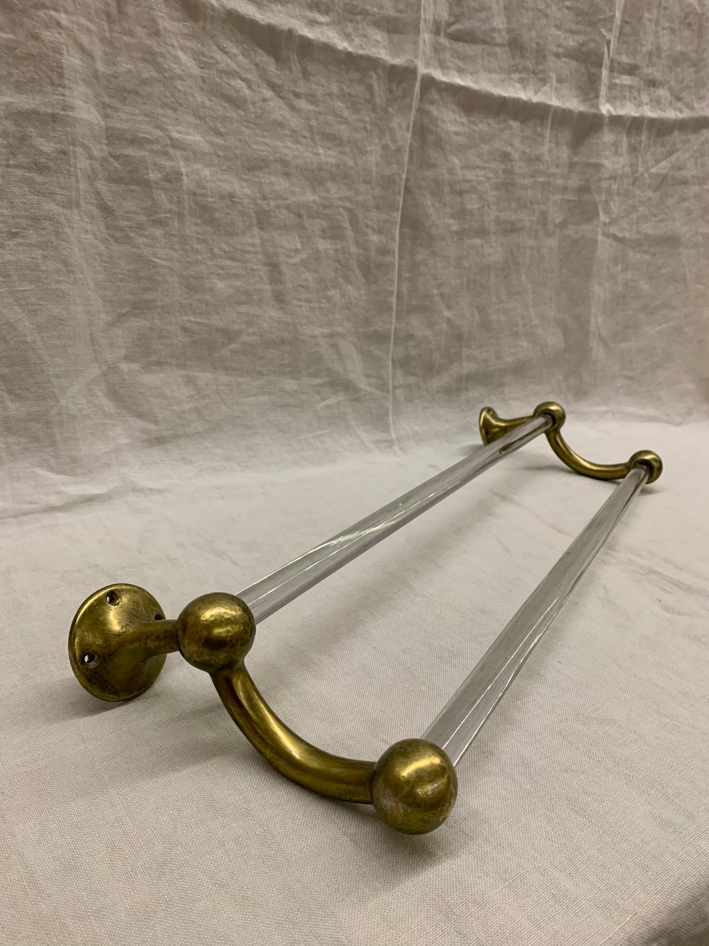 Glass/Brass Wall Towel Rack