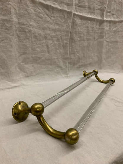 Glass/Brass Wall Towel Rack