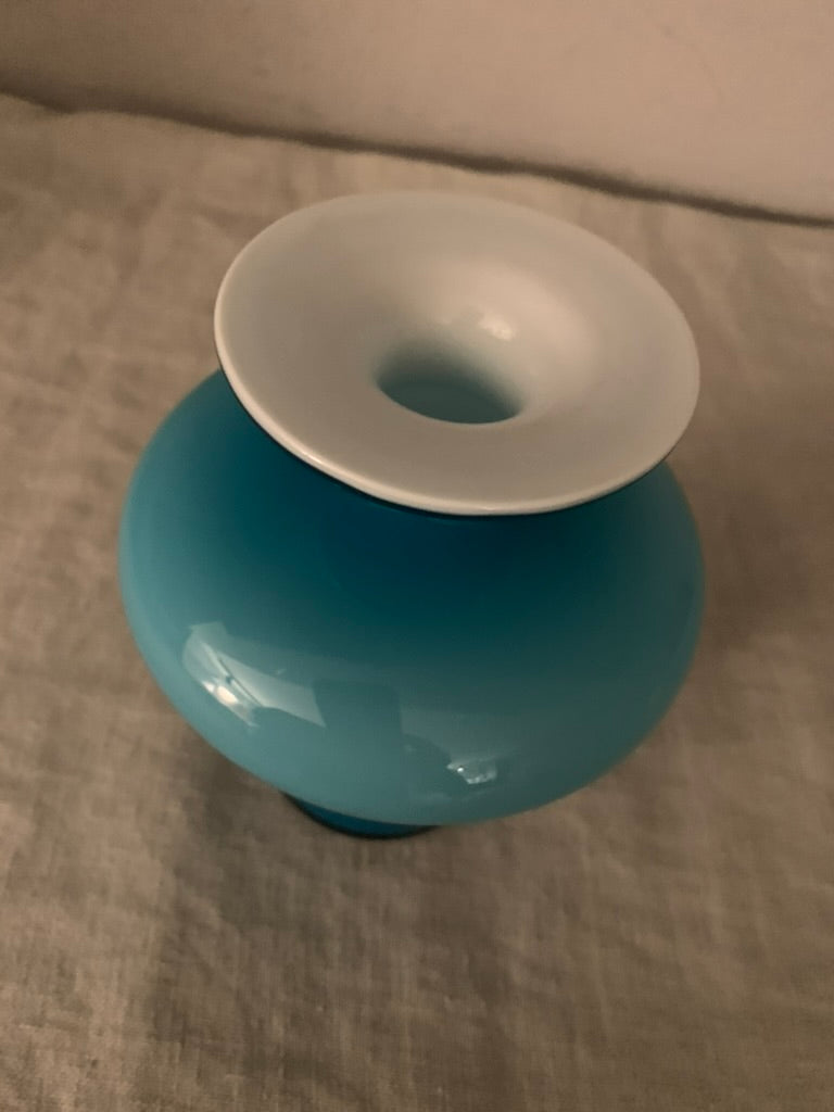 Vintage Blue Holmegaard "Carnaby" Vase