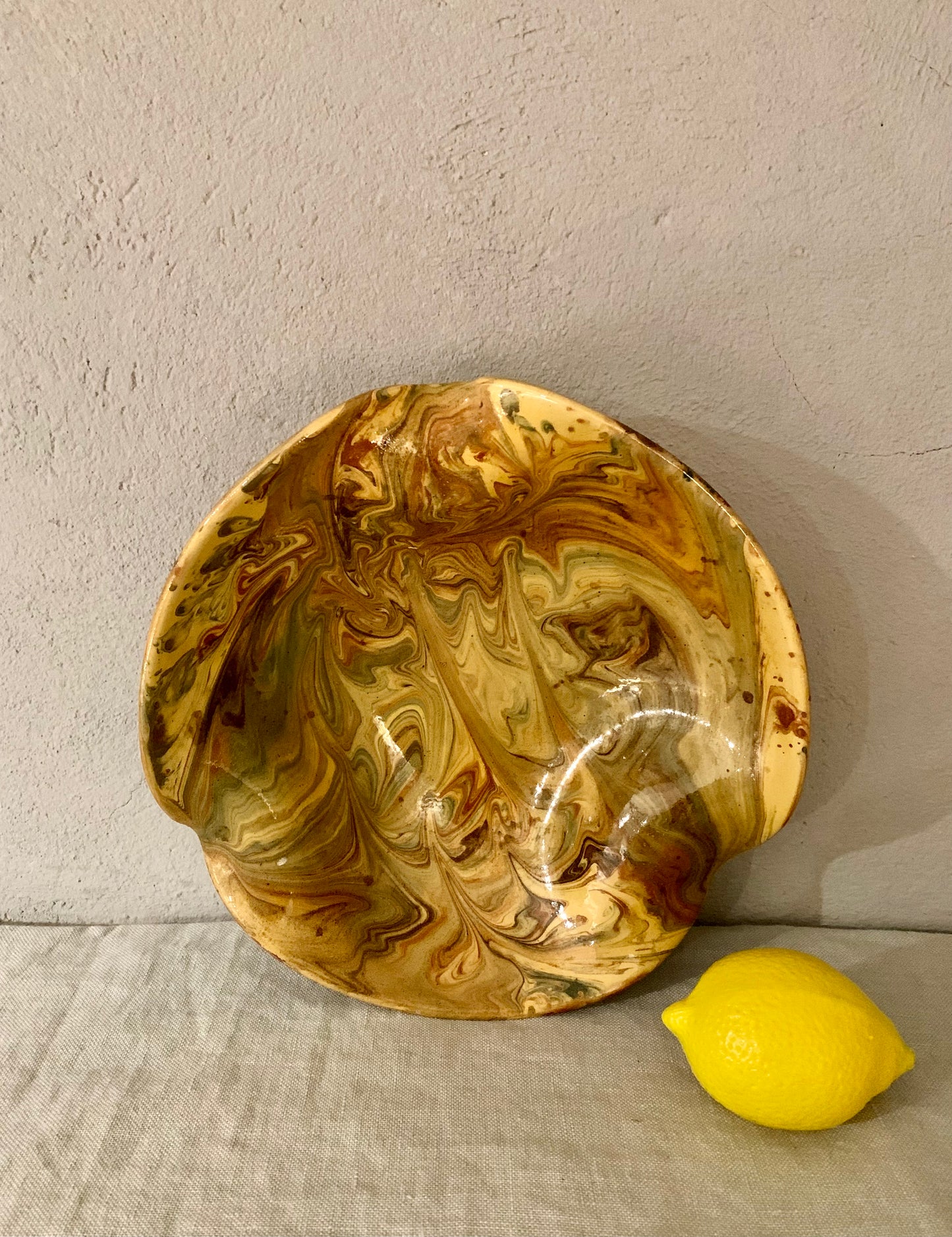 Clay Dish with Dripping Glaze