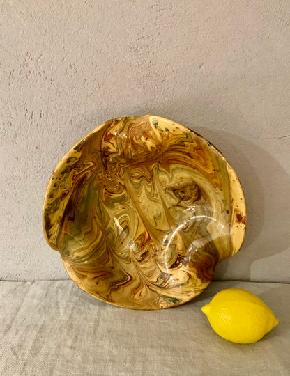 Clay Dish with Dripping Glaze