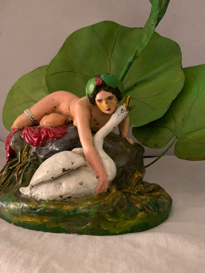 French "Leda and the Swan" Table Lamp