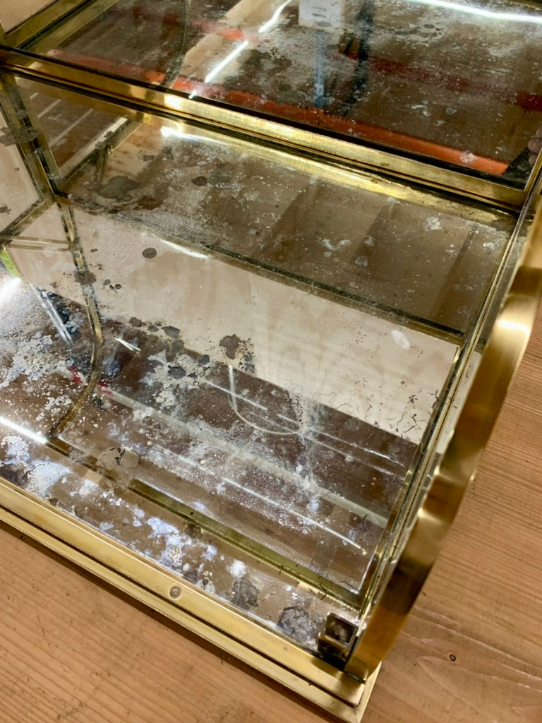 Vintage Brass Table Display Case - Vitrine