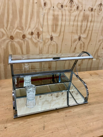Vintage French Chrome Table Vitrine / Showcase