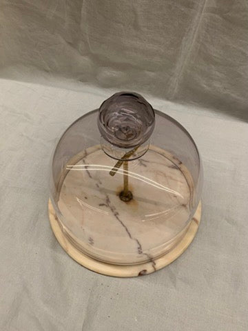 Marble cheeseboard with glass bell