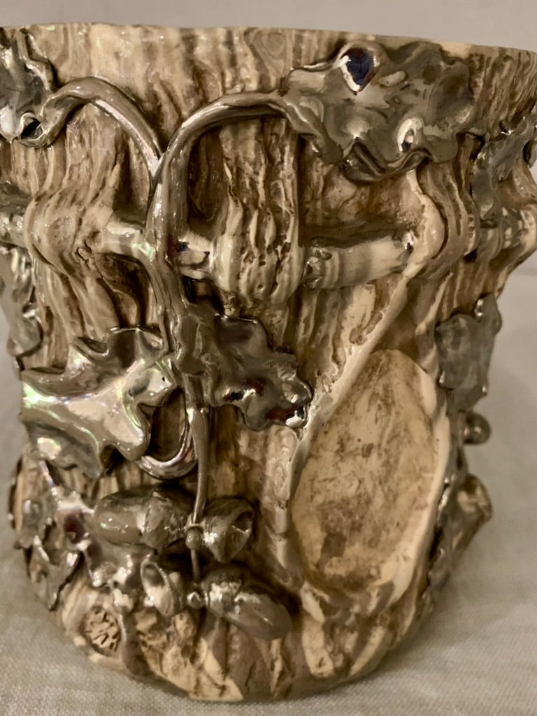 Vintage French Terre Mêlèe Flower Pot.