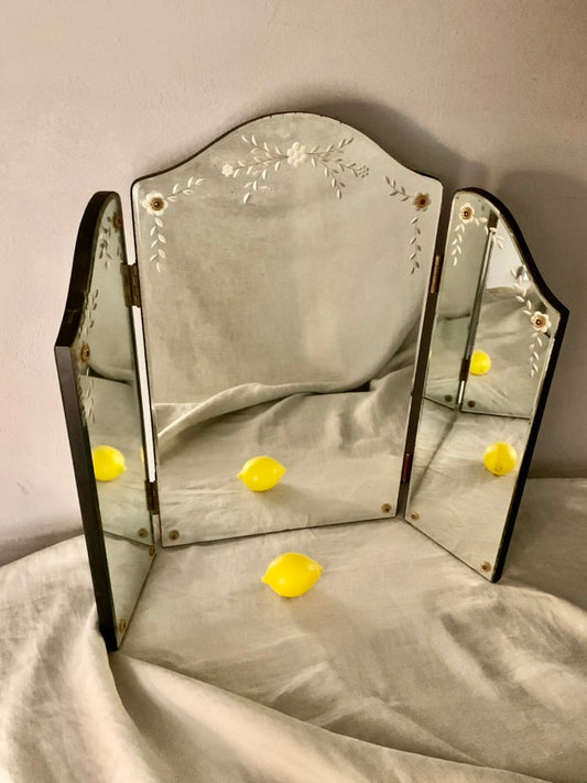 1950s Trifold Mirror - Venetian Style