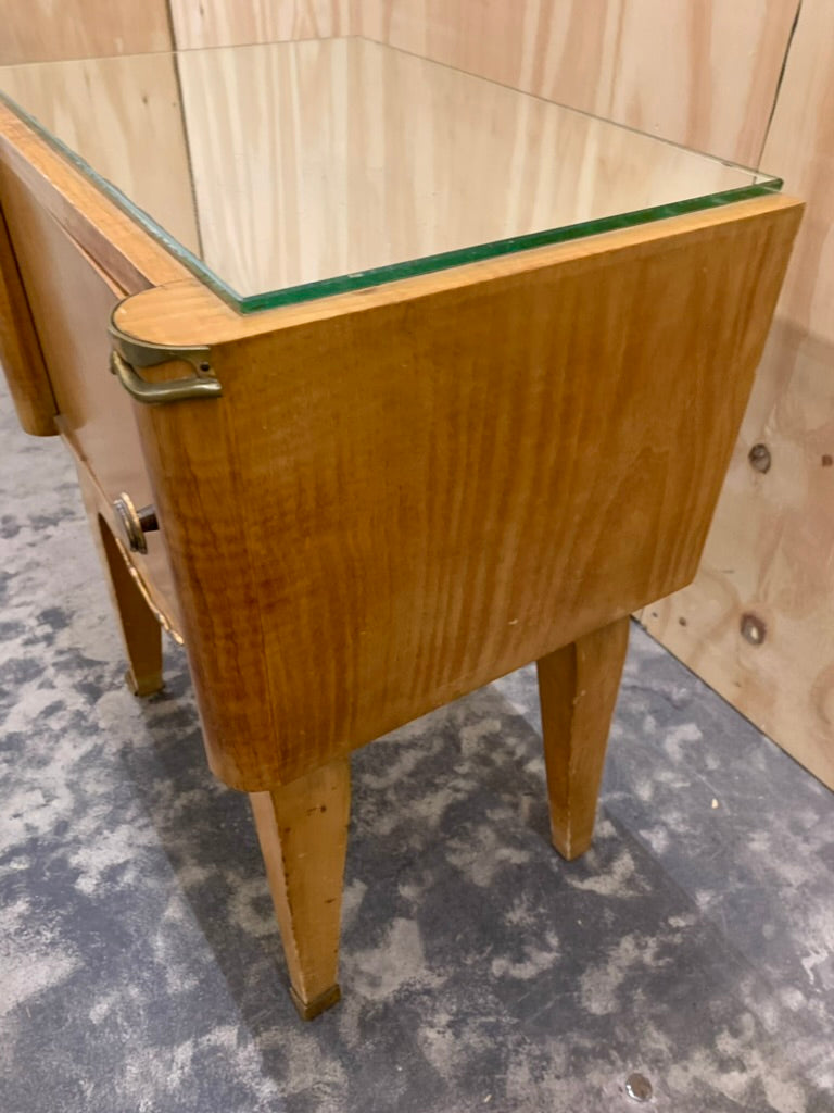Pair of 1940's Satin Wood Bed Side Tables
