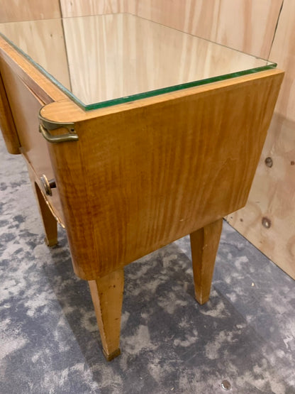 Pair of 1940's Satin Wood Bed Side Tables