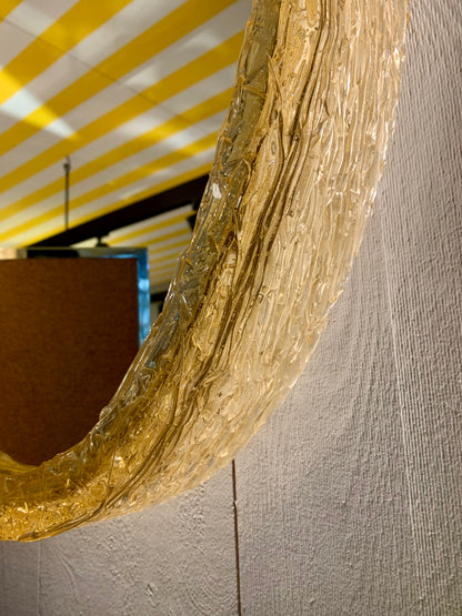 1970s Resin Frame Oval Mirror