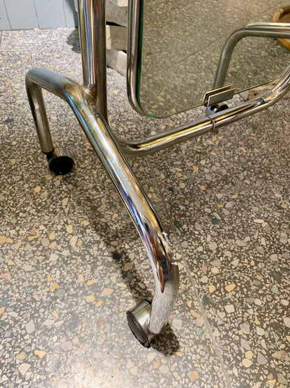 Vintage French Chrome Full Figure Mirror