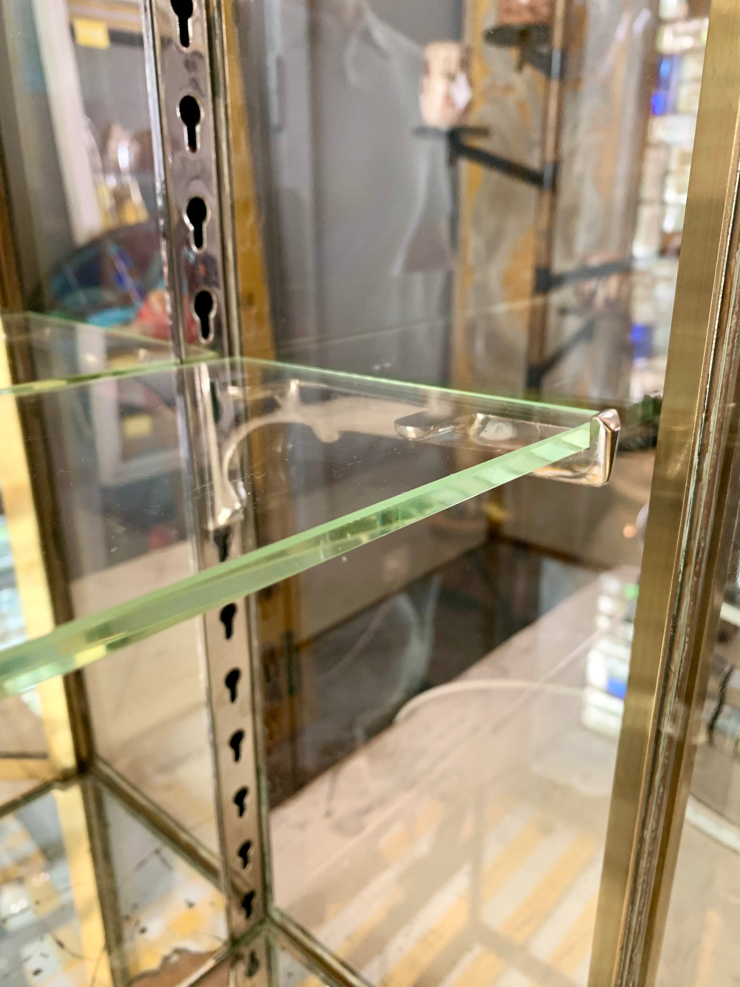 Brass Wall Display Cabinet