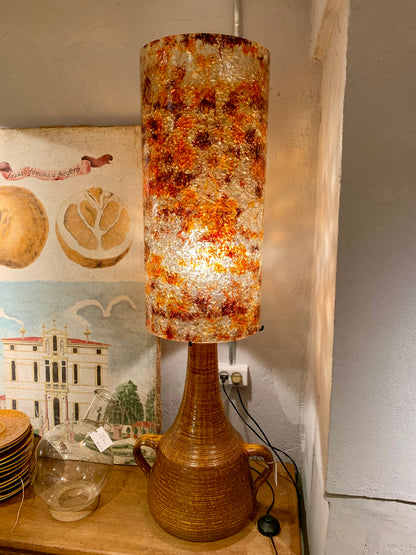 1970s Ceramic Lamp with Resin Shade
