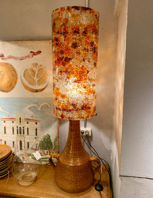 1970s Ceramic Lamp with Resin Shade