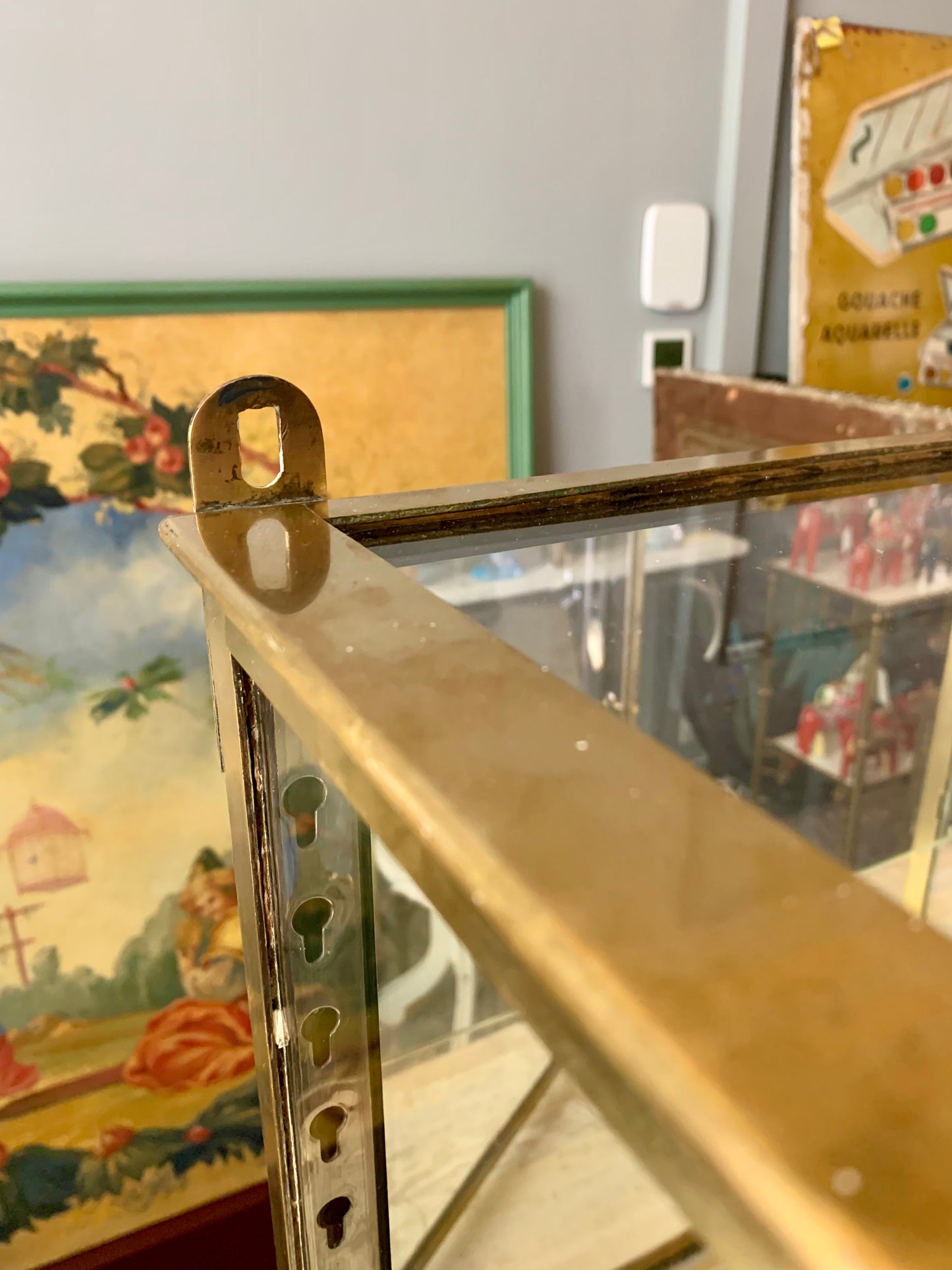Brass Wall Display Cabinet