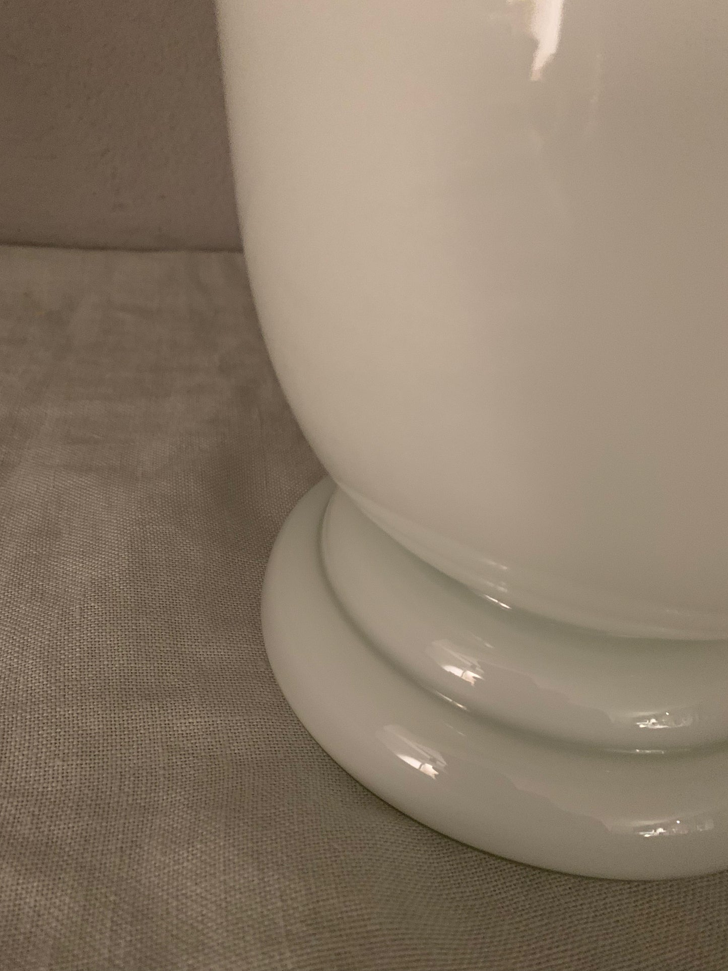 1970's French "Torchiere" Opaline Glass Table Lamp by CVV Vianne