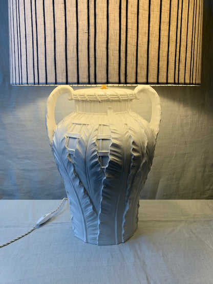 Large White Vintage Table Lamp